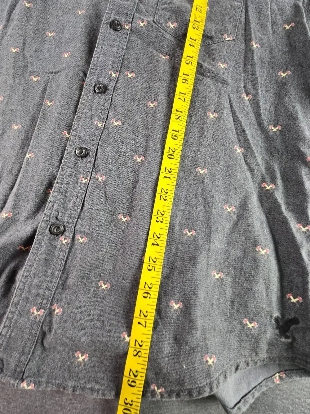 American Eagle Outfitters Shirt Mens Large Gray Flannel Long Sleeve Button Up